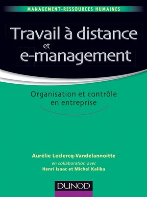 cover image of Travail à distance et e-management